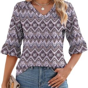 Women's Purple Patterned Top